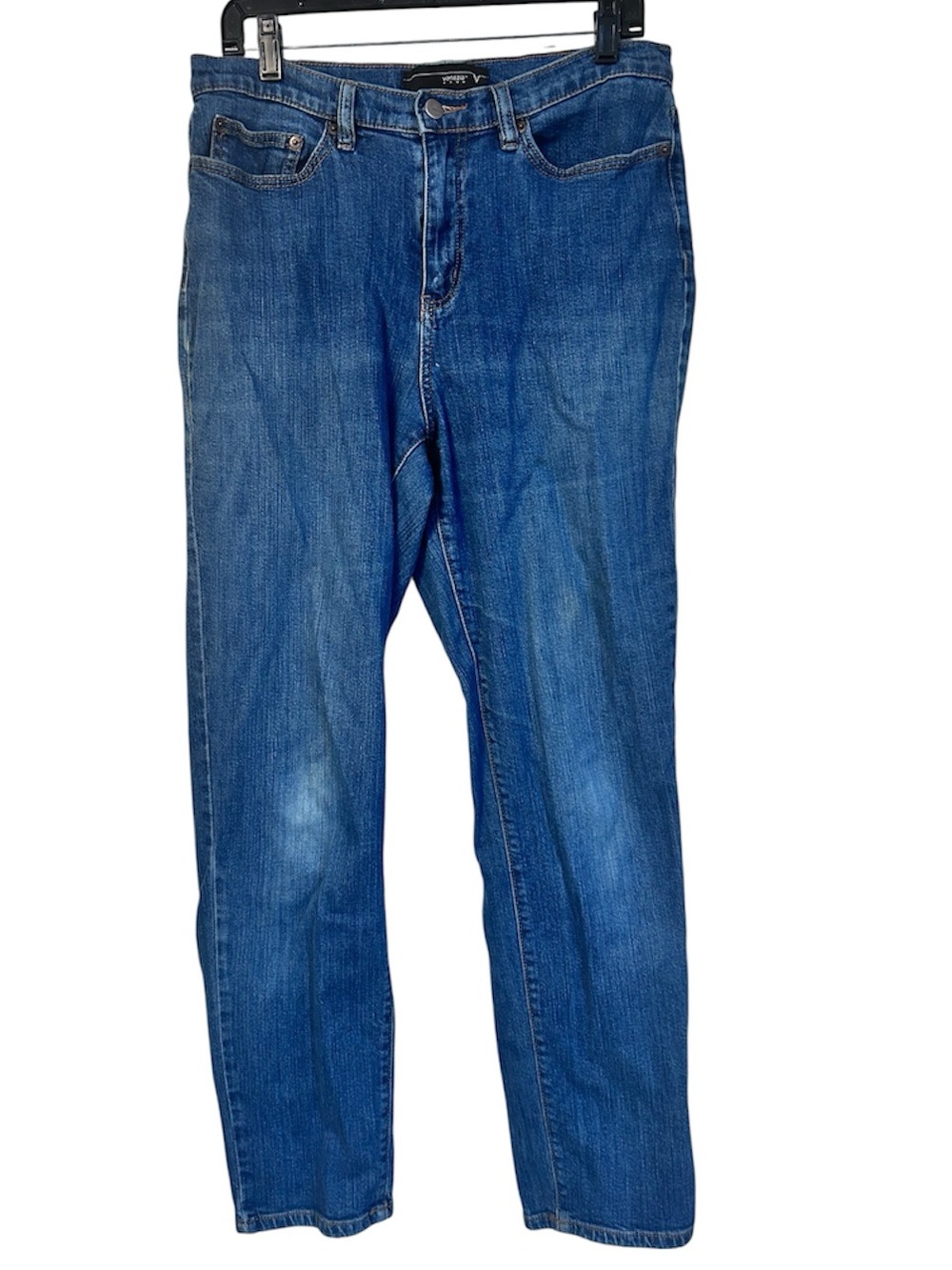 Lane Bryant Venezia medium wash straight leg jeans, size 14 Average